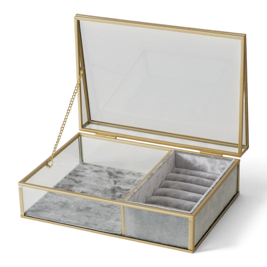 Sieradendoos Glas Goud Binnenkant