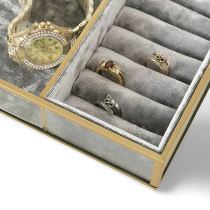 Sieradendoos Glas Goud Detail