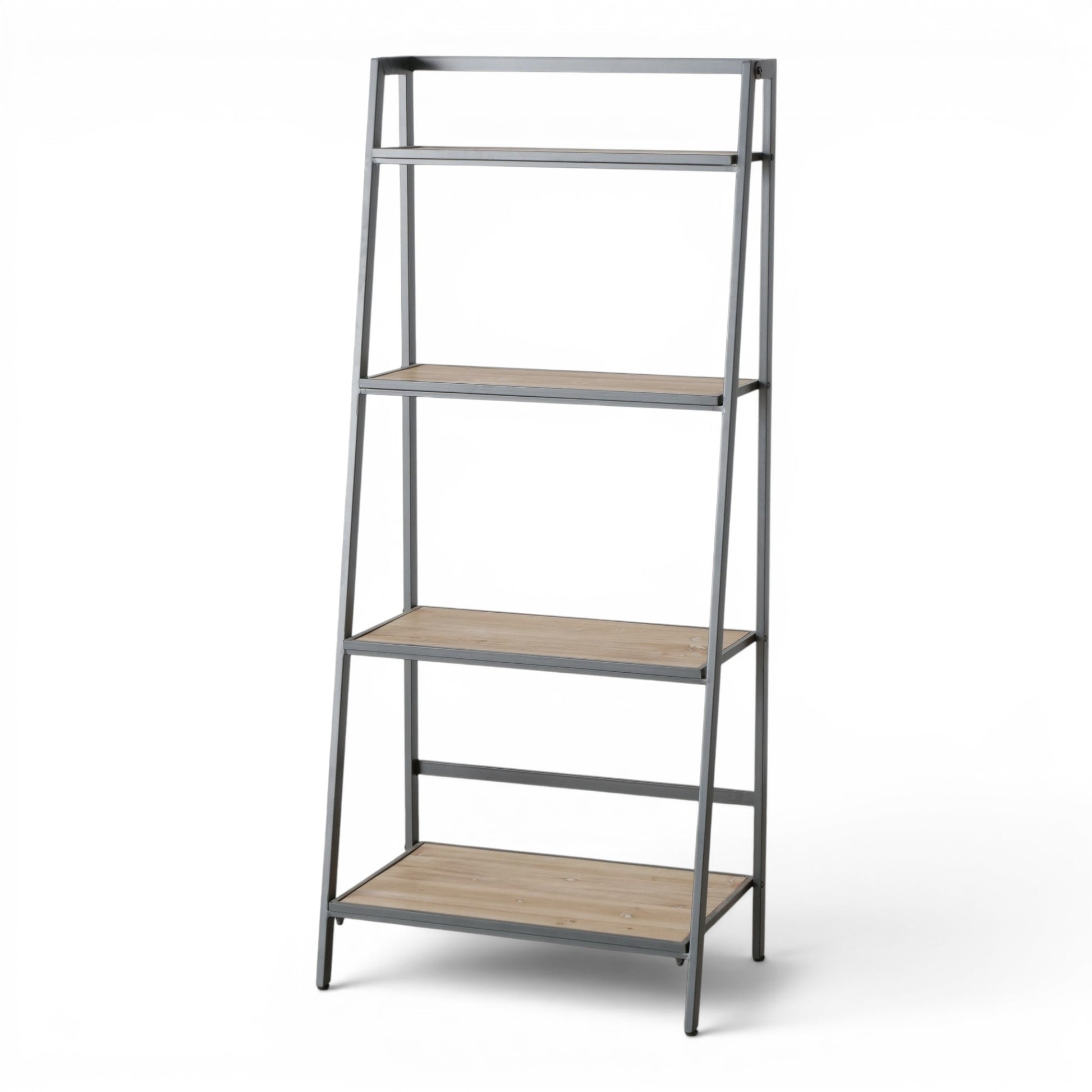 Smalle Open Kast Hout Industrieel 147 cm
