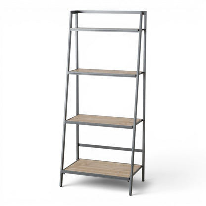 Smalle Open Kast Hout Industrieel 147 cm