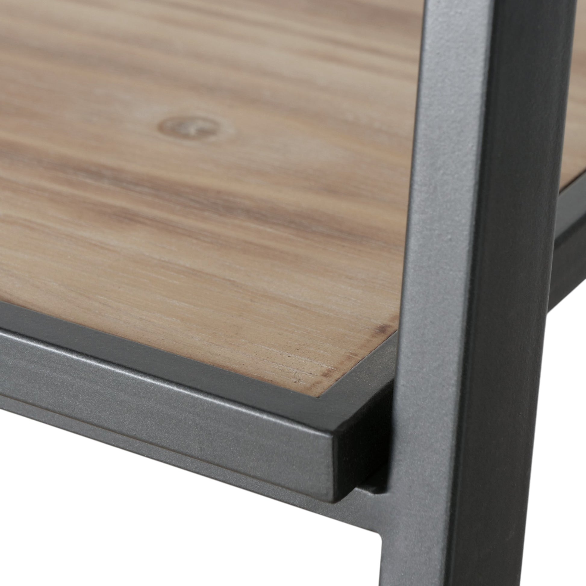 Smalle Open Kast Hout Industrieel Detail