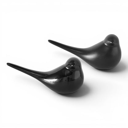 Vogel Beeldjes Zwart - Set 2