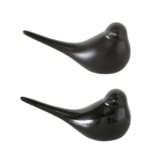 Vogel Beeldjes Zwart - Set 2