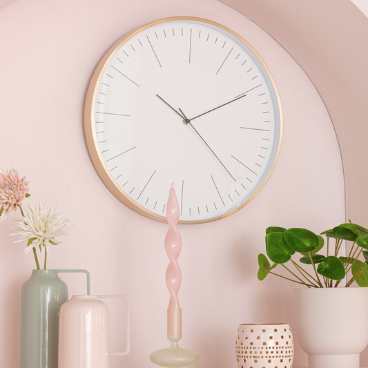 Wandklok Goud Modern Messing Sfeerfoto
