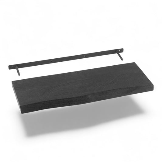Wandplank Zwart Hout 70 cm In Situatie