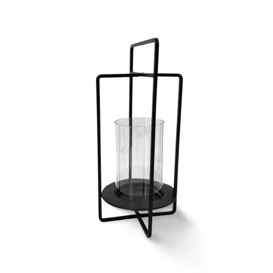 Windlicht Zwart Metaal Modern 29 cm