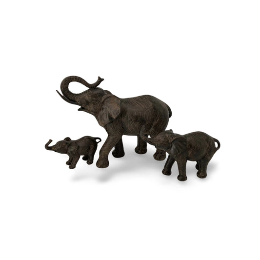 Beeld Olifant Bruin set van 3